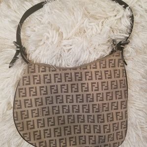 Fendi Zucchino Oyster Small Shoulder Bag